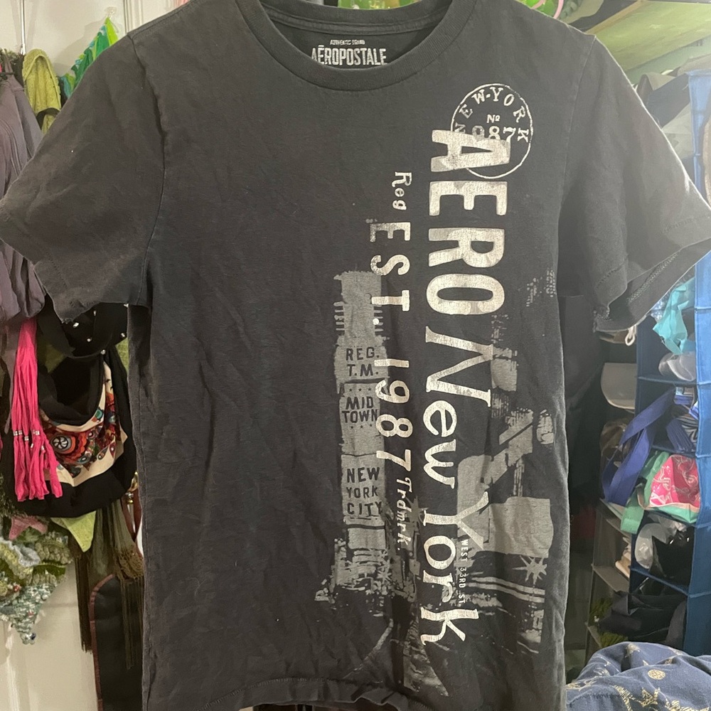 Aeropostale Charcoal New York Graphic Tee